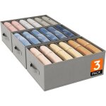 Lot de 3 boite rangement vetement pliable avec 6 compartiments organisateur armoire bo�te de rangement ...