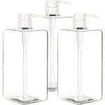 Lot de 3 bouteille pompe 1l bouteille pompe vide plastique 300ml distributeur flacon pompe label