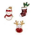 Lot de 3 broches de nol en mail color brillant incrust de strass cadeau de nouvel an pre nol cloche ...