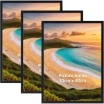 Lot de 3 cadres 30 x 40 noir - cadre photo poster 30x40 cm pvc l�ger pour certificats affiches d�coration ...