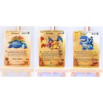 Lot de 3 cartes m�tallique pok�mon - dracaufeu + tortank + florizarre niveau 2 - version fran�aise