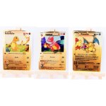 Lot 3 cartes m�talliques pok�mon - evolution de salam�che (salam�che + reptincel + dracaufeu ) version ...