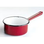 Casserole - indu - lot de 3 - �mail rouge - diam�tres 12 14 et 16 cm - compatible tous feux