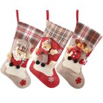 Lot de 3 chaussettes de nol chaussettes de bonhomme de neige wapiti et pre nol chaussettes cadeaux ...