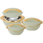 Lot de 3 cocottes isothermes avec couvercle u2013 3 / 2 / 1 litre u2013 r�chauffeur / refroidisseur de ...
