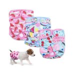 Lot de 3 couches lavables pour chien - confortable et durable - couleur blanc - pour chien femelle