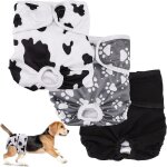 Couches lavables - amoune - lot de 3 - motifs animaux - taille m - rutilisables pour chien