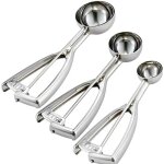 Lot de 3 cuillres sphriques diffrentes tailles : s 4 cm m 5 cm et l 6 cm - cuillre  glace pour crme ...