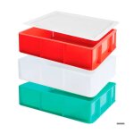 Lot de 3 demi bacs  ptons pizza et couvercle italia - 3 bacs + couvercle