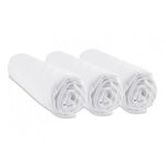 Lot de 3 draps housse bambou pour couffin 32x72 - easy dort - blanc - b�b� - rectangulaire