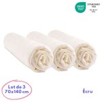 Lot de 3 draps housse jersey bambou - easy dort - 70x140 - douceur incomparable - certifi� oekotex