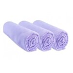 Lot de 3 draps housse jersey coton 60x120 parme - easy dort - violet - fille - b�b�