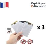 Lot de 3 étuis rfid - argent - protège votre carte des paiements non désirés sans contact Lot de 3 étuis rfid - argent - protège votre carte des paiements non désirés sans contact