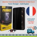 Lot de 3 - iphone 14 pro max protection d?�cran anti - espion ? verre tremp� 9h 2. 5d