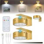 Lot de 3 lampes led sans fil pour tableaux rechargeables par usb �clairage dor� pour cadres photo avec ...
