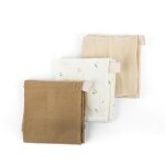 Lot de 3 langes - doomoo - gaze de coton biologique - certifi oeko - tex - beige