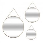 Lot de 3 miroirs ronds m�tal chaine atmosphera - or