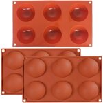 Lot de 3 moules en silicone avec 6 grandes cavités pour demi - sphère en chocolat gâteau gelée pudding ... Lot de 3 moules en silicone avec 6 grandes cavités pour demi - sphère en chocolat gâteau gelée pudding ...