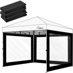 Lot de 3 parois lat�rales pour tonnelle 3x3m rideaux transparents en pvc 8 mil imperm�able et coupe - ...