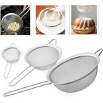 Lot de 3 passoires en inox - coniques - passoire chinois tamis de cuisine inox Lot de 3 passoires en inox - coniques - passoire chinois tamis de cuisine inox