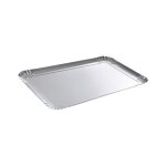 Lot de 3 plateaux rectangulaires jetables en carton 28x42 cm argent