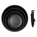 Lot de 3 poles avec poigne pierre 29cm noir