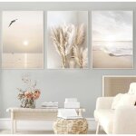 Lot de 3 posters muraux lgants pour salon chambre sans cadre photo motif de coucher de soleil et plage ...