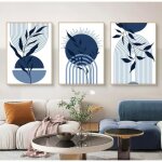 Lot de 3 posters style bohème modernes motif abstrait plante et feuilles tableau mural sur toile sans ... Lot de 3 posters style bohème modernes motif abstrait plante et feuilles tableau mural sur toile sans ...