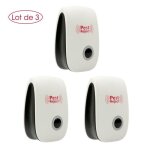 Lot de 3 repulsif insectes rongeur anti - nuisibles  ultrasons electronique pest repeller pour anti ...