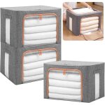 Lot de 3 sacs de rangement avec cadre m�tallique 24l bo�te de rangement pour v�tements et penderies bo�te ...