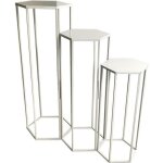 Razza - lot de 3 sellettes gigognes mtal blanc