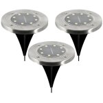 Lot de 3 spots encastrables - galix - g4525 - inox - 8 led - smd