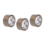Lot de 3 sticks up rouleau adhsif d emballage - marron - silencieux 48mm50m