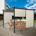 Idmarket lot de 3 stores enrouleurs l. 124 x h. 225 cm pour pergola cru