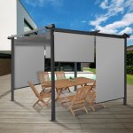 Idmarket lot de 3 stores enrouleurs l. 124 x h. 225 cm pour pergola gris clair Idmarket lot de 3 stores enrouleurs l. 124 x h. 225 cm pour pergola gris clair