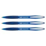 Lot de 3 stylos bille atlantis soft pointe moyenne 1 mm bleu - bic - rechargeable
