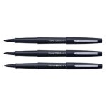 Lot de 3 stylos feutre flair original nylon pointe moyenne noir