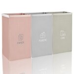 Lot de 3 syst�me de tri s�lectif sacs de recyclage pour papier us� verre us� poubelle pliable cuisine ...