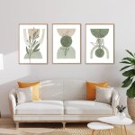 Lot de 3 tableau 40x50cm set daffiches plantes esthtique images murales posters bohmiens sans cadre ...