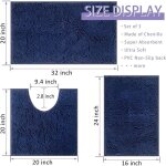 Lot de 3 tapis de bain antid�rapants et lavables pour la salle de bain douche baignoire d�coration wc ...