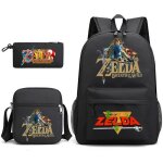 Lot de 3 the legend of zelda sac � dos sacoche et trousse � crayons noir