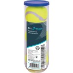Balle de tennis - out2play - lot de 3 - jaune - feutre haute densit� - tube de rangement