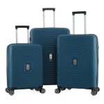 Lot de 3 valises extensible rigide trolley polycarbonate - lys paris 2401 / 3 - bleu Lot de 3 valises extensible rigide trolley polycarbonate - lys paris 2401 / 3 - bleu