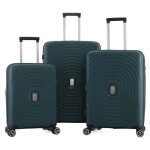 Lot de 3 valises extensible rigide trolley polycarbonate - lys paris 2401 / 3 - vert