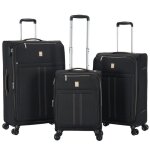 Lot de 3 valises extensible souple ultra l�ger lys paris 2105 / 3 - noir