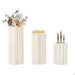 Lot de 3 vases pliables en carton pour centres de table de mariage colonne de sol g�om�trique pour d�coration ...