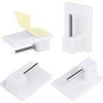Lot de 30 crochets adh�sifs pour tringle � rideaux - 2. 8 x 1. 9 x 1. 1 cm - blanc
