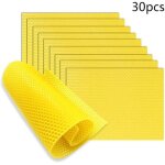 Lot de 30 plaques de cire dabeille pour bougies - jaune -