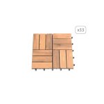 Lot de 33 dalles bois dacacia - beau rivage - terrasse - blanc - 30x30 cm - finition huil�e
