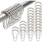 Lot de 36 anneaux de douche en acier inoxydable crochets de rideau de douche avec systme de glissement ...
